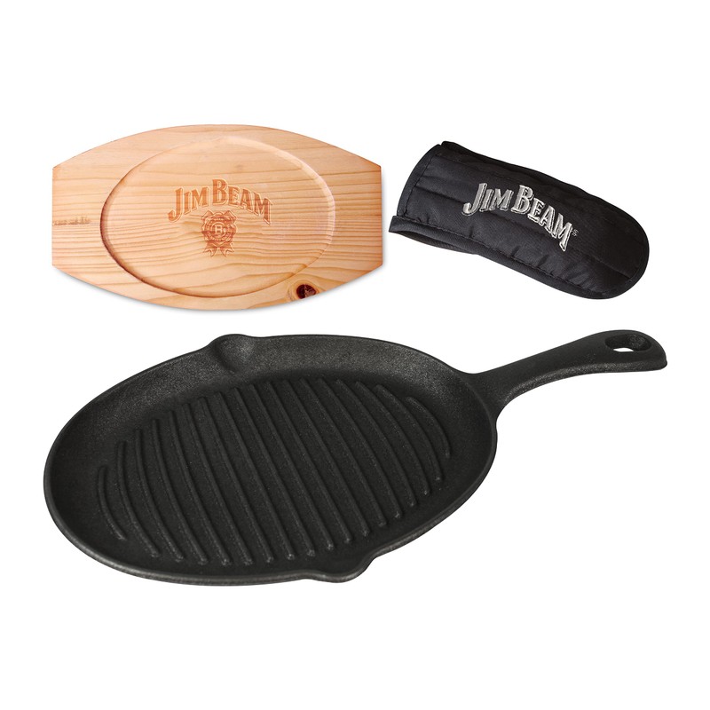 Jim Beam JB0159, Heavy Duty Construction, Pre Seasoned Cast Iron