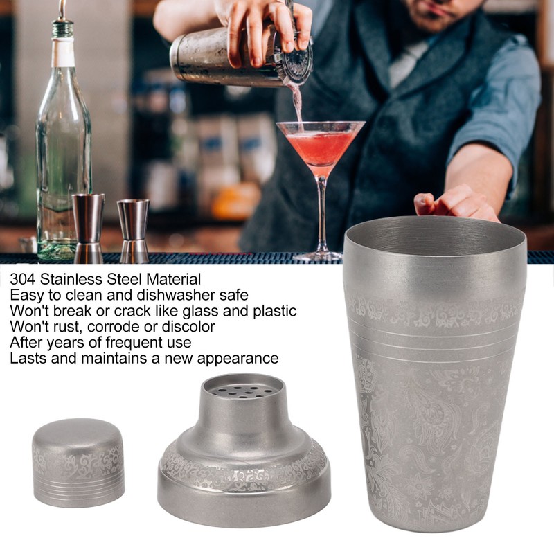 Cocktail Shaker Dishwasher Safe Rust Proof 304 Stainless Steel Bartender