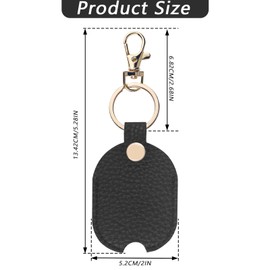 Aecsze Leather Car Key Cover, Key Covers for Car Keys, Broken Key Protector with Iron Key Ring, Vintage PU Leather Key Sleeve for Men and Women, Key Holder Replacement(Black)