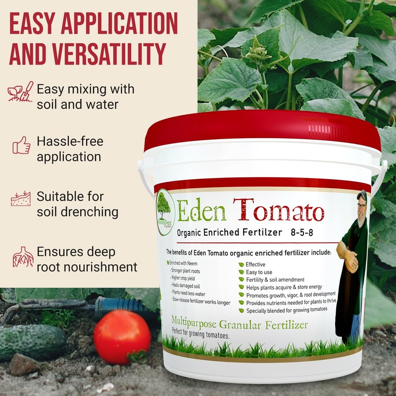 Eden Tomato Organic Enriched Fertilizer | Neem Plant Food 8-5-8