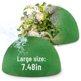 Max Shape Floral Foam Half Ball 7.48" for Floral Arrangements, Round Floral Foam Half Balls Green, Wet Floral Foam for Artificial Flowers (2, 7.48')