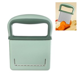 Crinkle Cutter for Potato - Wavy Potato Slicer, Multipurpose-Salad Veggies, and Fruits Stainless Steel Cucumber Slicer Tool, Carrot Chopper (Green)