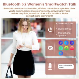 RifePhi Smartwatch Damen, 1.39" Touchscreen Fitnessuhr mit Telefonfunktion & Blutdruckmessung, SpO2, 24/7 Herzfrequenz & Schlafanalyse, 120 Sportmodi, Schrittzähler (Silber)