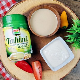 Baraka Unsalted Tahini Sesame Paste 100% All Natural, No Preservatives, No Salt Added | Perfect for Hummus, Middle Eastern Dips, Creamy Sauces, Mediterranean Yogurt Dressings | 16 oz (Pack of 1)