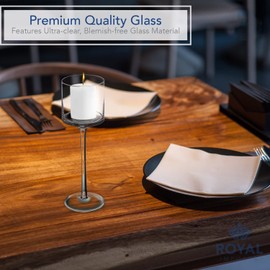 Royal Imports Glass Candleholder Flower Vase, Floating & Pillar Candle Centerpiece Display, Decorative Hurricane on Pedestal for Home or Wedding Set of 3, Clear