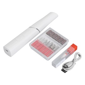 Electric Nail Grinding Machine 15000RPM Professional Portable Manicure Pedicure Tool Nail File Machine with 7 Drill Bits 6 Sanding Bands