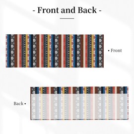 DZGlobal Colorful Boho Valances for Windows - Cafe Curtains Tribal Stripes Lines Short Curtains for Kitchen Living Room Bathroom Bedroom Basement