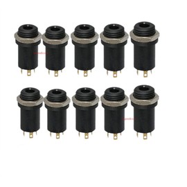 3.5MM Mini Stereo Panel Mount Jack Connector - 3.5MM Headphone Audio Video Female Vertical Jack Socket Plug with Nuts,Full Gold-Plated High Temperature 4 Channel, Pack of 10, Lsgoodcare