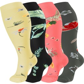 bropite Plus Size Compression Socks for Women Men Wide Calf Extra Large 20-30 mmHg Knee High Sock for Nurses Pregnant Travel