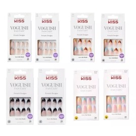 KISS (Pack 2) Kiss Voguish Fantasy French Nails  YOU CHOOSE - Silver Glitter Tips, FV11  88747