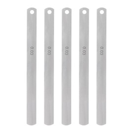 sourcing map 5pcs Mn Steel Feeler Gauge 0.03mm Thickness 150mm Length Metric Filler Thickness Gage Gap Measuring Tool Single Blade