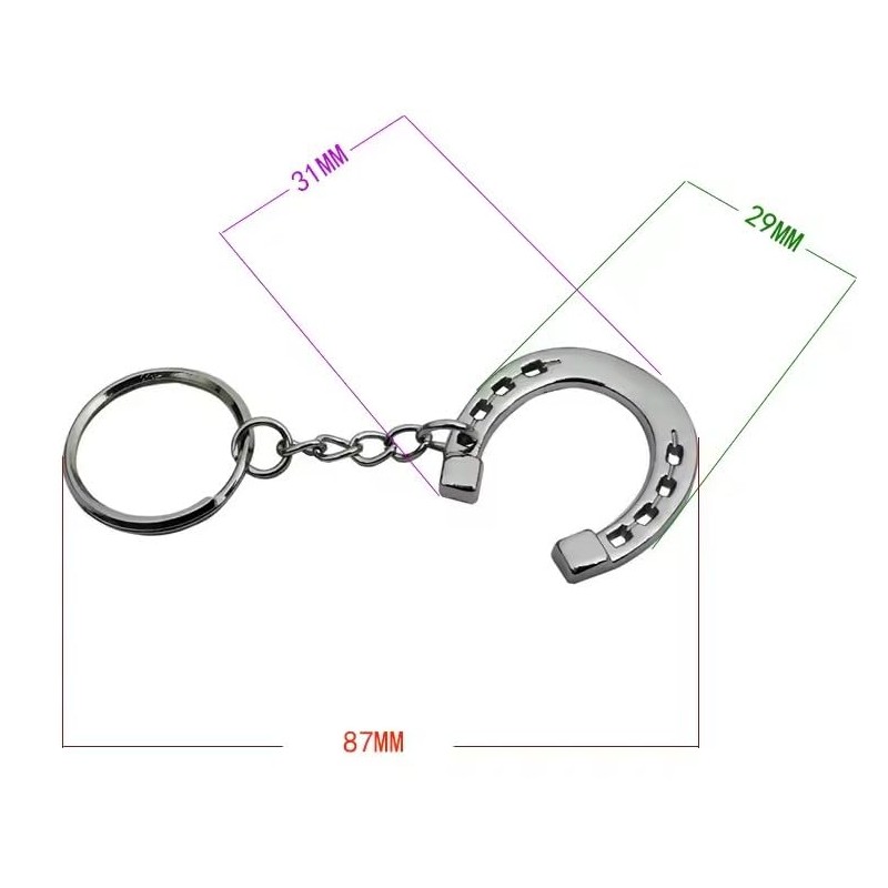 Good Luck Horseshoe Equine Riding Silver Western Horse Keychain Favour