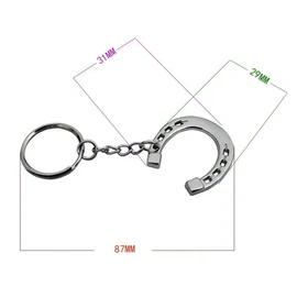 Good Luck Horseshoe Equine Riding Silver Western Horse Keychain Favour Gifts, Durable Snaffle Lucky