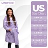 Lands' End Kids Super Soft Hooded Fleece Robe, Lavender, 10