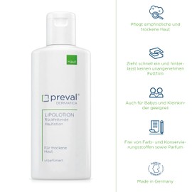 preval Lipolot 500 ml, moisturising skin lotion with lots of moisture, highly compatible, gives the skin a pleasantly nourished feeling and leaves no greasy film