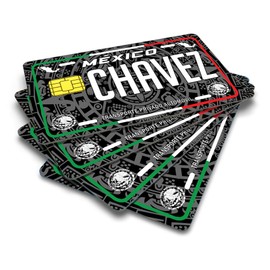 Chavez Credit Card Skin Cover Vinyl Stickers (4 Pack) -Mexican Decal Mexico Car Plate Adhesive Chavez