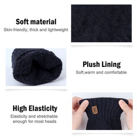 YouGa Fingerless Gloves for Men - Winter Knitted Gloves Thermal Fingerless Gloves Unisex for Outdoor Working Driving Running Cycling (NavyA)