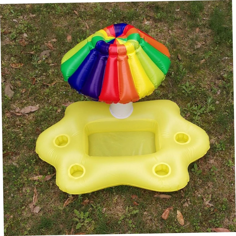 WHAMVOX Inflatable Toy Sun Umbrella Pool Cooler Floating Drink Holder