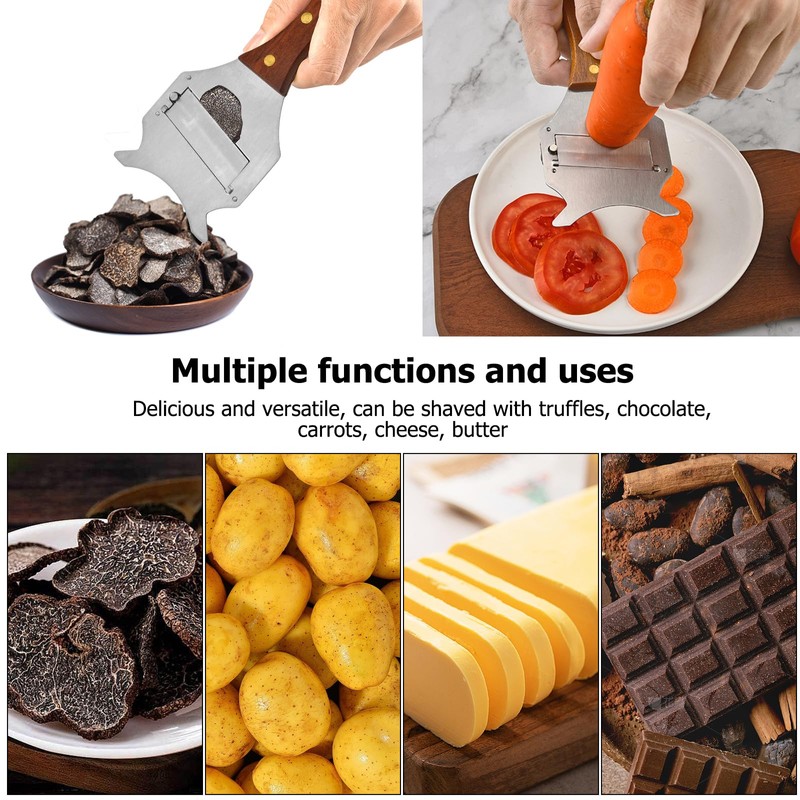 Anseom Truffle Slicer, Professional Cheese Slicer, Stainless Steel Adjustable Gourmebel