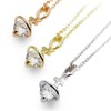 Pendant Necklace with Zirconia on Saturn Inspired Cross Silver Gold,