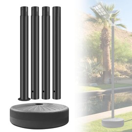 Yuccaliao Outdoor Light Pole with Fillable Base – Heavy Duty Freestanding Post for Garden or Street Lighting – Water/Sand Weighted, Rustproof Metal, Easy Assembly (6.9 Ft & 83'')