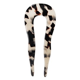 France Luxe Toulouse Chignon Pin - Ivory Tokyo - Gold and Black Leopard Animal Print - Wedding, Prom - 1 7/8" Wide, 4 1/2" Long - 1 Count - Unisex - Women's Formal Occasion