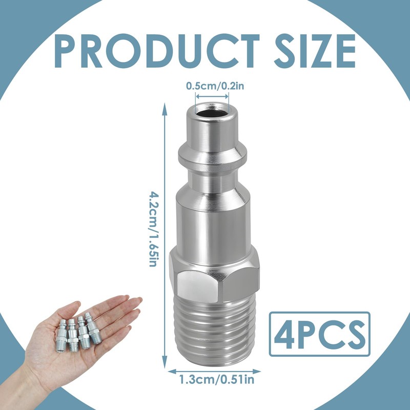 4 x Compressed Air Quick Couplings, 1/4 Inch NPT Male