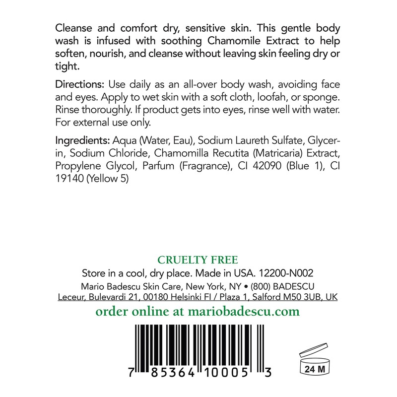 Mario Badescu Azulene Body Soap, Gentle Bath Wash to Soften,