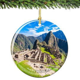 City-Souvenirs Machu Picchu Peru Christmas Ornament Porcelain, 2.75 Inch Double Sided Machu Picchu Ornaments