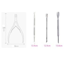 Cuticle Nippers and Cuticle Pusher Manicure Tools Set Nail Cutical Clippers Nail Care Tool For Manicure and Pedicure 4PCS