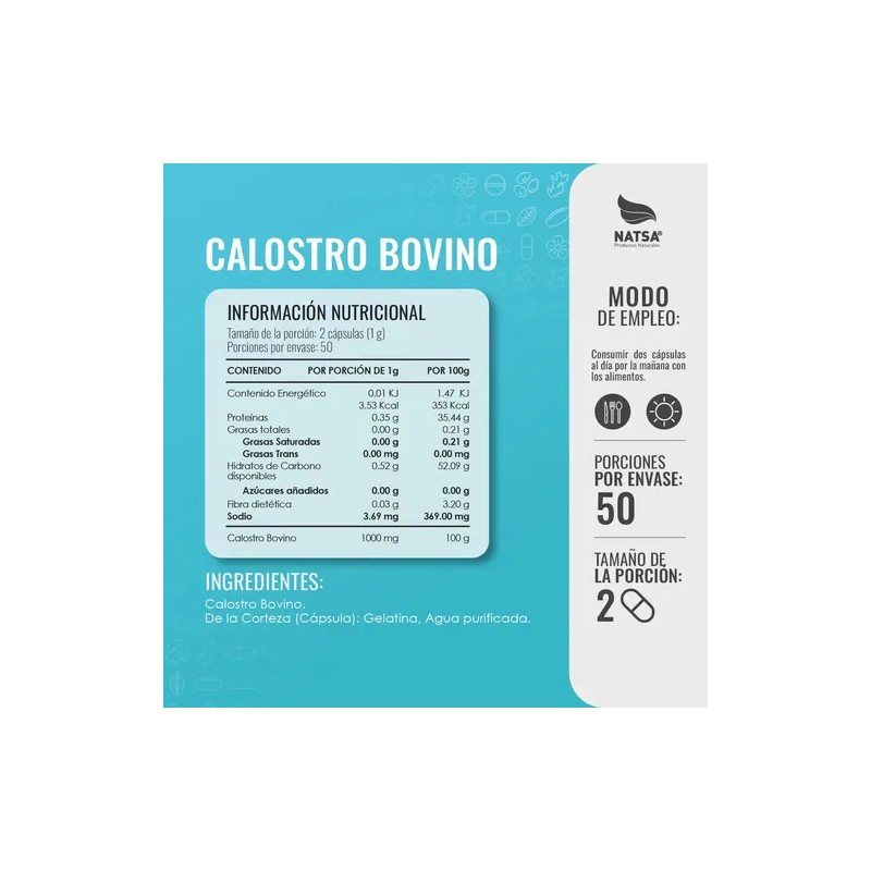 Calostro Bovino 100 Cápsulas