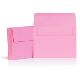 5x7 Envelopes for Invitations, 40-Pack A7 Envelopes for 5x7 Cards, Colored Invitation Envelopes, Pink, 5 1/4 x 7 1/4 Inches