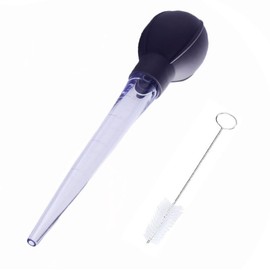 Wxinsheng Bast Juice Syringe with Cleaning Brush, Rubber Head Plastic Pipette Syringe BBQ Drip Tube Rubber Head Plastic Pipette Meat Syringe for Baking, Heat Resistant Pipette for Cooking, 30 ml
