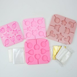 KKONHII Silicone Lollipop Mold, Soft & Safe Cute Shape Fondant Mold, For Making Lollipop, Chocolate, Candy, Cookie, with Lollipop Stick