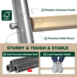 inanil Chicken Perch Roosting Bars for Coop Farm Chicken Toys Roost Ladder for Backyard Poultry (58.2" L x 32" W)