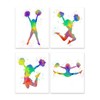 CheerLeader Abstract Art Wall Print 8 x 10" Set of
