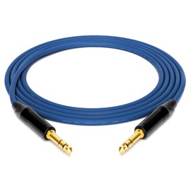 enoaudio Mogami 2534 Quad Professional Studio Cable Balanced Neutrik Gold 6.3 mm TRS Jack HiFi, Blue, 5.0 m
