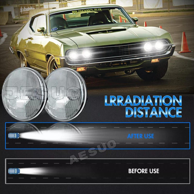 JESUO 4pcs 5.75" LED Headlights Hi/Lo Beam For 1958-1975 Oldsmobile