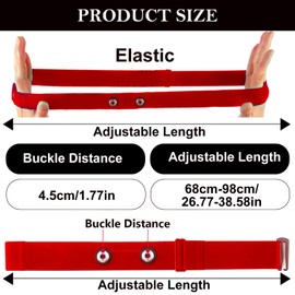 Heart Rate Monitor Chest Replacement Strap, Adjustable HRM Strap, Soft Elastic Chest Mount for Garmin, Polar, Wahoo, Powerlabs, Uptivo, HRM Transmitters, Compatible with 45mm Equipment (red)
