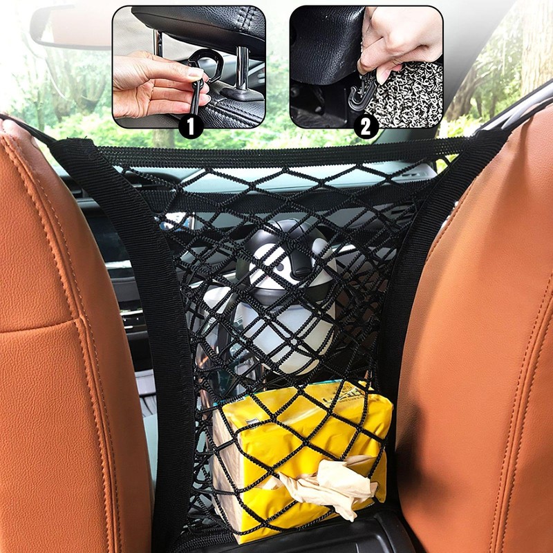 1 Piece Of Car-Mounted Partition, Car Storage Net Bag, Elastic