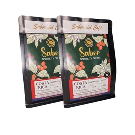 Sabor del Café – Costa Rican Coffee Whole Bean, Medium Roast – Specialty Coffee, Honey Processed for Sweetness – 100% Organic, Marsellesa Varietal, Aromatic & Smooth Flavor, 2x250g