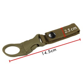IronSeals Nylon Tactical Outdoor Gear Clip Band, Carabiner Water Bottle Buckle Hook Holder Keychain Belt Webbing Strap for Hiking Camping