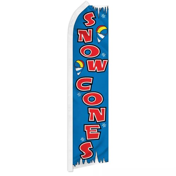 Unbranded Snow Cones Swooper Advertising Dessert Banner Flag for Ice