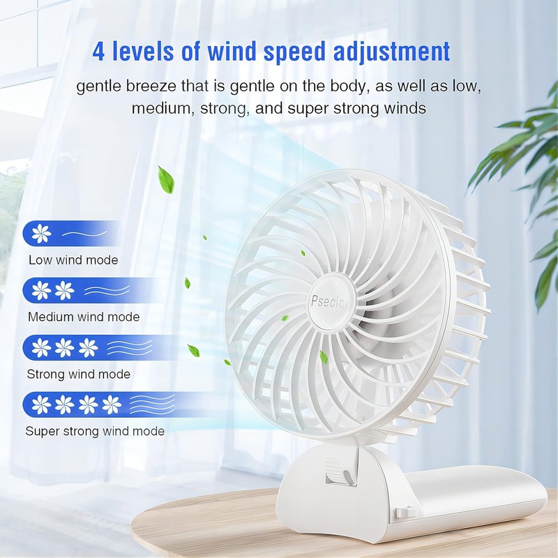 Psecici Handheld Fan, Mini Portable Personal Fan with lanyard, 4