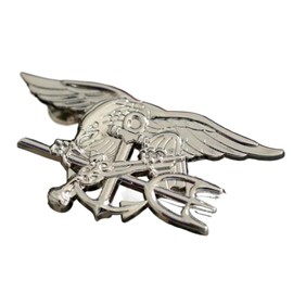 Reproduction US NAVY SEAL EAGLE ANCHOR TRIDENT METAL BADGE INSIGNIA SILVER PIN