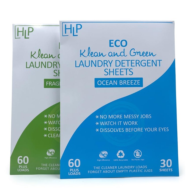 HLP Laundry Detergent Sheets - 30 Detergent Sheets - 60