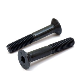 MonsterBolts - M6 x 55mm Flat Head Socket Cap Screws, DIN 7991, Alloy Steel, Black Oxide, Partial Thread, 10 Pack