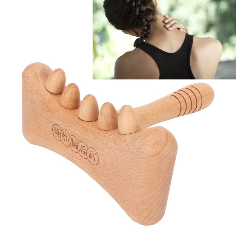 Wooden Gua Sha Tool Portable Rounded Edges Wood Scraping Massage