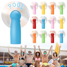 Rossesay 12 Pcs Mini Fans Bulk Pool Party Favors, Pool LED Glow Light up Message Personal Handheld Battery Powerful Fans Summer Gift for Travel Office Outdoor