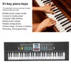 61Key Mini Electric Piano Black MultiFunctional Studio Toy with Microphone